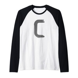 Creative Bold Dark Grey Letter C - Alphabet - Marker Design Raglan Baseball Tee