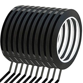 Wsper 10 Rolls 1/8" Whiteboard Tape Self-Adhesive Vinyl Tape for Pinstripe Dry Erase Board Tapes Lines, 131 Feet Long per roll