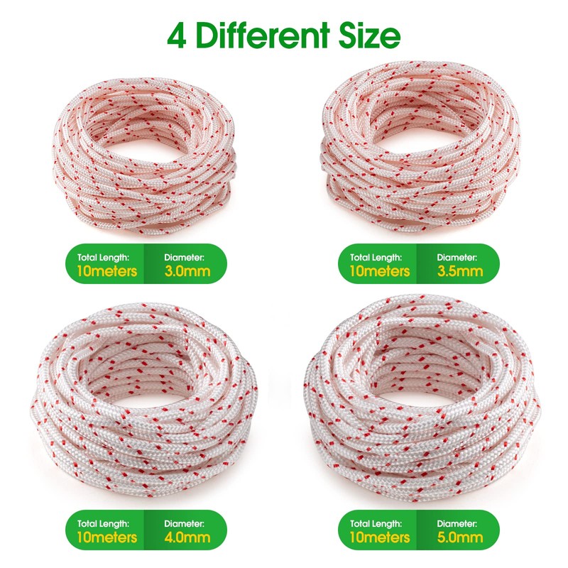 10 Meters 6.0mm Replacement Starter Rope Recoil Pull Cord for