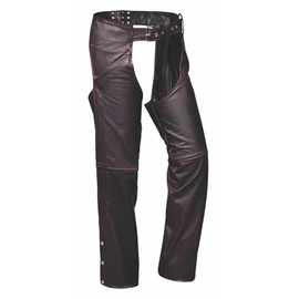 Derringer Ladies Storm Premium Lambskin Durable Leather Chaps, Purple (XL)