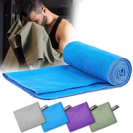 Camping Towel, Fast Drying Microfiber Towels Lightweight Compact Gym Travel Towel Bath Pack Hanging - Color: Grey, Size: 20in*47in