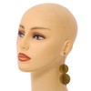 Earthy Harmony Olive Green Double Bead Wooden Dangle Earrings -