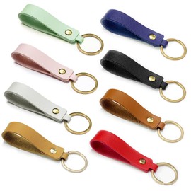 Modixun 8pcs Wristlet Strap for Keys, Short Leather Wrist Keychain Lanyard, Wristlet Key Chain Holder for Car Home Women Men, Style A