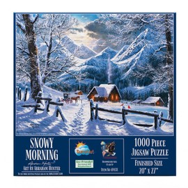 SUNSOUT INC - Snowy Morning - 1000 pc Jigsaw Puzzle by Artist: Abraham Hunter - Finished Size 20" x 27" - MPN# 69438
