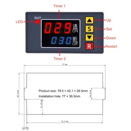 SazkJere Timer Delay Relay 20A 1500W Programmable Time Controller Switch Type Timer Passive Output (Switch Type AC110~220V)