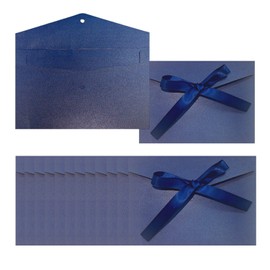 12 Pcs Invitation Envelopes with Ribbons, Card, 17.3 * 12.2 CM Greeting Card Envelopes for Festival and Party, Birthday, Weddings, Baby Showe Invitations (Blue)
