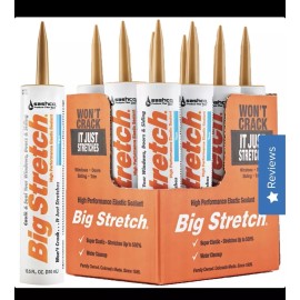 Sashco Big Stretch Acrylic Latex High Performance Caulking Sealant, Tan, 12pac