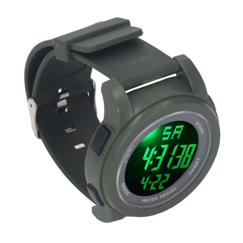 Digital Sports Watch Multifunctional Large Display Luminous 5Bar Waterproof Swimming