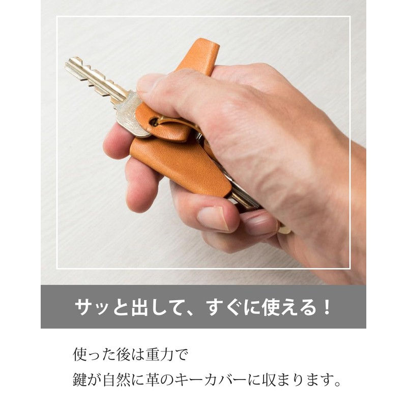 Cliff Men's Key Case, Key Cover, Quiet, Keychain, Carabiner, Made