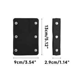 STFRBTH 2Pcs Handbag Handle Wrap Cover PU Leather Luggage Handle Wraps Grip Protector with Metal Clasp for Purse Tote Bag Suitcase Travel Shopping Bag (Black)