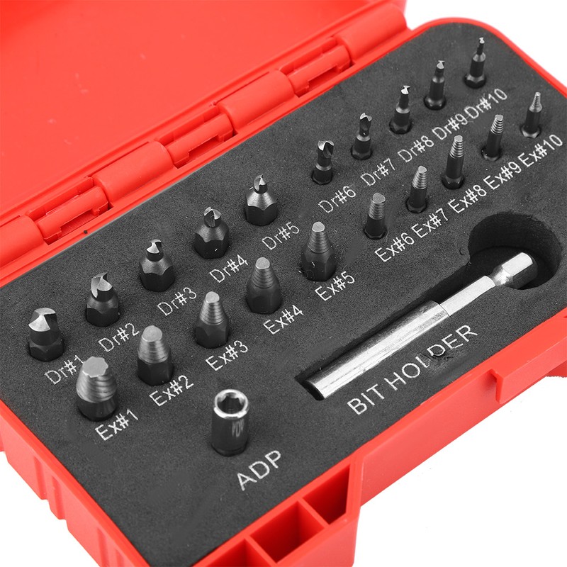 22PCs Screw Extractor Left Hand Thread Tool Set Durable Hardware