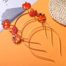 HZEYN 3 Pack Thanksgiving Headband Fall Maple Leaf Turkey Head Bopper Thanksgiving Costume Hair Accessory Party Holiday Gifts