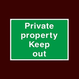 Private Property Keep Out Plastic Sign with 4 Pre-Drilled Holes (CA47) - Warning, Farm, Dogs, Agriculture, Cattle, Sheep, Bull