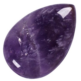 TUMBEELLUWA 10 Pcs Teardrop Crystal Beads for Jewelry Making, Amethyst Cabochon Stone Flat Back Beads for Crafting 20x30 mm