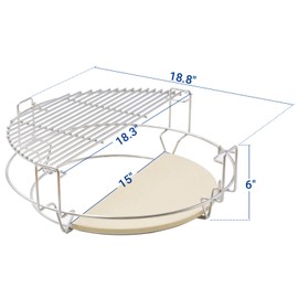 only fire Cooking System Fit for Large Big Green Egg, Kamado Joe Classic, Large Grill Dome, and Other Kamado Grill
