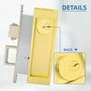 Pocket Door Hardware Mortise Lock with Pull, Privacy Recessed Handle