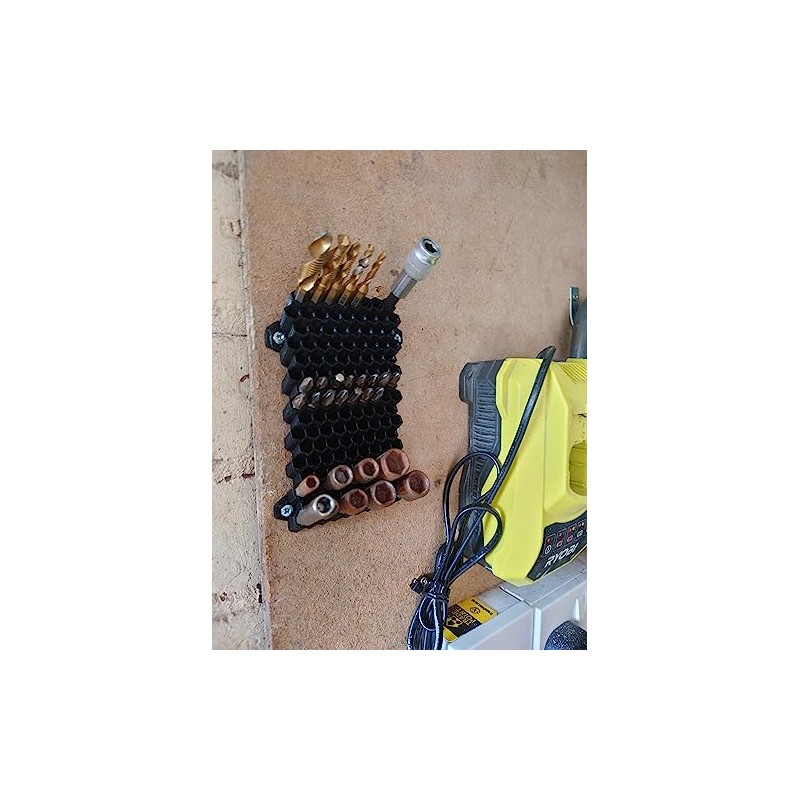 Hex Bit Wall Holder Storage 1/4" 136 Spaces