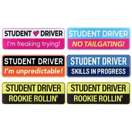 6pcs Student Driver Magnet for Car, Student Driver Sticker Please Be Patient Funny Phrases, Reflective Magnetic Stickers Reusable Novice Safety Attention Signs - Weather-Resistant
