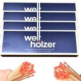 jameitop® 4 Pack XXL World Woods 20 cm Match Boxes 4 x 45 Packs Retro/Vintage Matches