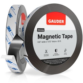 GAUDER Strong Magnetic Tape Self Adhesive (10 Feet Long x 0.8 Inch Wide) | Magnetic Strips with Adhesive Backing | Magnet Roll