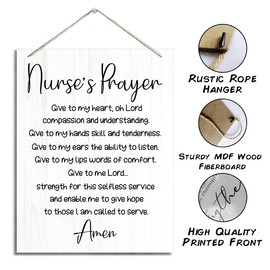 Nurse's Prayer Sign, Decorative Hanging Wood Plaque for Wall, Rustic Wall Wall Sign, Christian Nurse Decor, Nurse Office Wall Decor, Nurse Appreciation Gift, Wood Plaque Gift for Nurse JS4-66