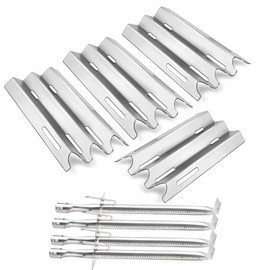 Derurizy Repair Kit Replacement for Vermont Castings CF9030, CF9050, VM450SSP, Jenn Air JA460, JA461, Stainless Steel Gas Grill Heat Plates and Burner Tubes, 4 Pack Grill Parts