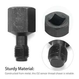 JUUDDENPARTS 2Pcs Oxygen Sensor Socket Thread Chasers Set, Black Oxygen Sensor Thread Chasers, Metal Oxygen Sensor Thread Repair Tool for Spark Plug (M12x1.25mm M18x1.5mm)