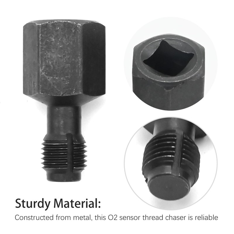 JUUDDENPARTS 2Pcs Oxygen Sensor Socket Thread Chasers Set, Black Oxygen