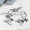 Framendino, 20 Pack Skates Snowflake Keychain Ice Skating Jewelry Skater