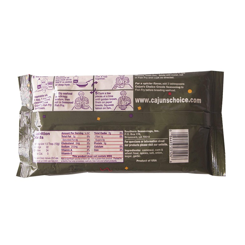 Seasoned Fish Fry 8 oz Cajun's Choice Louisiana Foods (Pack