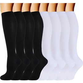 8/6 Pairs Compression Socks for Women & Men 15-20 mmHg,Compression Stocking for Swelling,Flight,Running,Nursing-Circulation Support Socks