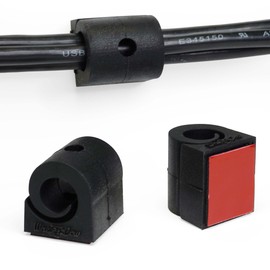 Silicone Cable Organizer Clips, Adhesive Cord Holders for Desk, Car, Nightstand – Wire Management for Charging Cables, USB-C Cords, Headphones (Black)