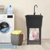 Plastic Laundry & Utility Room Sinks with Faucet, Freestanding Laundry