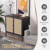 XIAO WEI Rattan Cabinet, Sideboard Cabinet with Hand-Woven Natural Rattan
