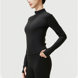 Women's Yoga Pilates Top with Excellent Stretch and Fit Cover-up Black/L