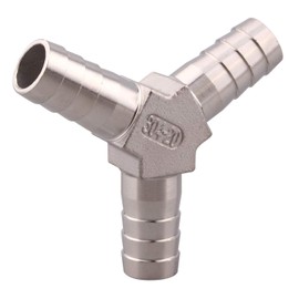 DERPIPE Stainless Steel 3/4" Hose Barb, 3 Way Y Shape Wye Union Barbed Splitter Fitting
