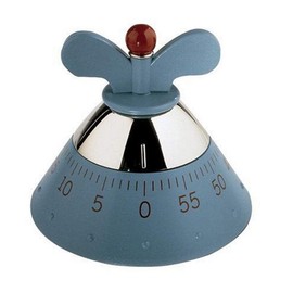 Alessi A09 Design Küchentimer, Thermoplastisches Harz, blau, 6 x 11 x 28.5 cm