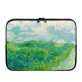 Tongluoye Green Wheat Fields Laptop Sleeve Case for Women Men Trendy Van Gogh Painting Laptop Protector with Multiple Uses Made of Premium Neoprene Material 17 Inch Tablet Bag for Friends