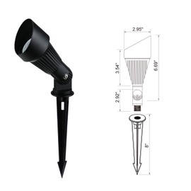 Doluck 4W LED Landscape Lights Low Voltage Landscape Lighting Spotlights GL106-BKLED8 AC/DC 12V Warm White Waterproof for Driveway,Yard, Lawn,Patio,Walls,Trees,Flags,Outdoor Light (Black, 8 Pack)