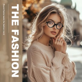 prtcslwd 3 Pack Vintage Round Reading Glasses Blue Light Blocking Readers for Women (3 pack, 1, Diopters)