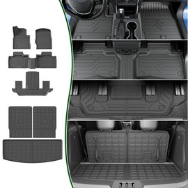 xipoqix 6 Seats Floor Mat Cargo Mat Compatible with 2020-2025 Ford Explorer Cargo Liner TPE Backrest Trunk Liner Replacement for 2020-2025 Ford Explorer Accessories