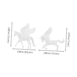 KOMBIUDA 2Pcs Unicorn Figures for DIY Painting Creative Figures for School Projects Craft Ornaments Develop Imagination and Creativity for Activities