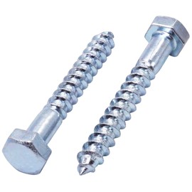 SKIR'CO Pack of 35 DIN 571 Galvanised Steel Hexagon Head Wood Screws M8 x 70 mm Screws Hex Head Key Screws