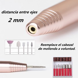 FUNTOCA Torno para Uñas, 20000 RPM Velocidad Ajustable Máquina de Taladro de Uñas Multifuncional, Nail Drill USB con Brocas y Bandas de Lijado, Lima de Uñas Eléctrica para Manicura, Pedicura (Champán)