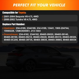 Zxyculture 2000-2004 Oxygen Sensor O2 Sensor Upstream 234-4169 Downstream 234-4162 Compatible for Toyota Tundra Sequoia V8 4.7L 4WD 2000-2004