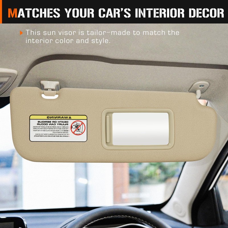 Sun Visor for 2011-2015 Hyundai Elantra (NOT fit GT Model),