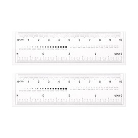 2Pcs Foldable Ruler, White Film Flexible Ruler 4 Inch 0.1mm Scale, Plastic Folding Straight, Calibration Soft Measuring Tool for Factory, Transparent Drafting Tools Teaching Materials