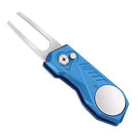 Mile High Life Golf Divot Repair Tool w Magnetic Golf Ball Marker, All Metal Foldable Divot Tool w Pop-up Button, Golf Accessories for Men