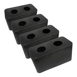 4 Pack Reinforced Rubber Dock Bumper 6” x 3.25” x 3” inch - Molded Rectangle Buffer for Semi, Truck, Trailer, Flatbed (4 Pack)