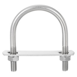 QUARKZMAN Set of 4 U Bolts M8 x 48 mm ID x 75 mm Length Round U U-Bolt Stainless Steel 304 Clamp Clamps U Bolt with Thread Nuts Frame Plate Washer for Pipe Mounting